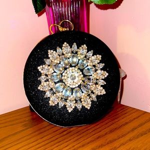 Most Wanted Black Glitter Circular Bag